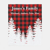 Klassieke rustieke rode zwarte buffel plaid pijnbo fleece deken (Voorkant)