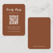 Klassieke Rustieke Terracotta QR Code Bruiloft RSV Informatiekaartje (Voorkant / Achterkant)