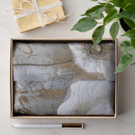 Klassieke  Rustieke Witte Poppies Decoupage Tissuepapier (Geschenk)