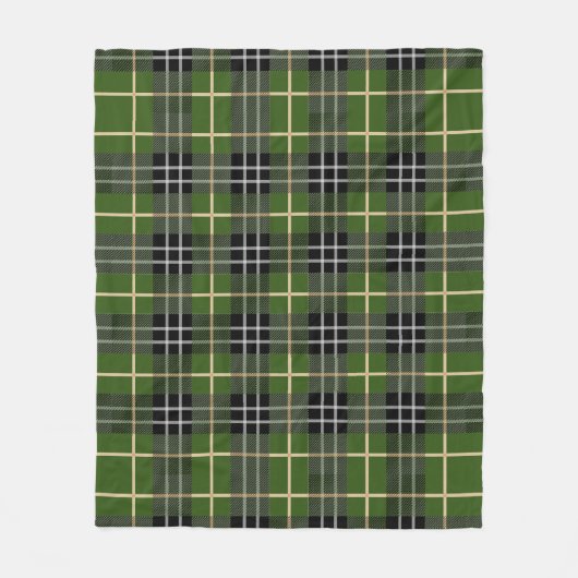 Klassieke Rustische Green Tartan Pset Fleece Deken (Voorkant)
