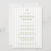 Klassieke Sage Green & Beige repetitie diner Kaart (Voorkant)