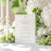 Klassieke Sage Green & Beige repetitie diner Kaart