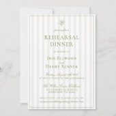 Klassieke Sage Green & Beige repetitie diner Kaart (Voorkant)