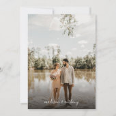 Klassieke Sage Green Budget Script Photo Weddensch Kaart (Achterkant)