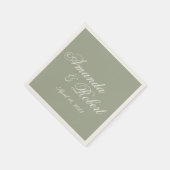 Klassieke Sage Green Custom Trouwpapier Servet (Hoek)