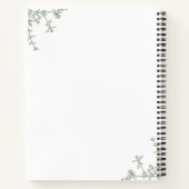 Klassieke Sage Green Floral Crest Monogram Recept Notitieboek (Achterkant)
