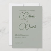 Klassieke Sage Green Wedding Kaart (Voorkant)
