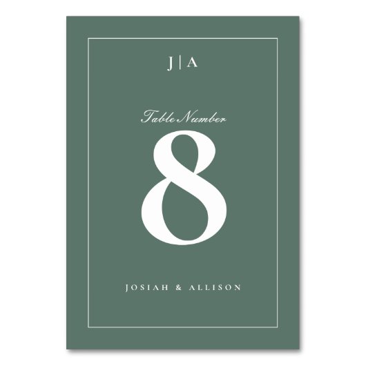 Klassieke Sage Green Wedding Kaart (Voorkant)