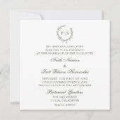 Klassieke Sage Green Wreath Weddenschap Kaart (Voorkant)