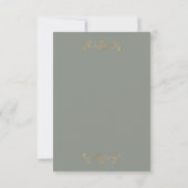 Klassieke Sage Groen Elegant Goud Monogram Bruilof RSVP Kaartje (Achterkant)