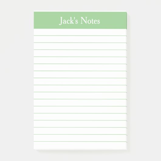 Klassieke Sage Groen Gepersonaliseerd Gepersonalis Post-it® Notes (Voorkant)