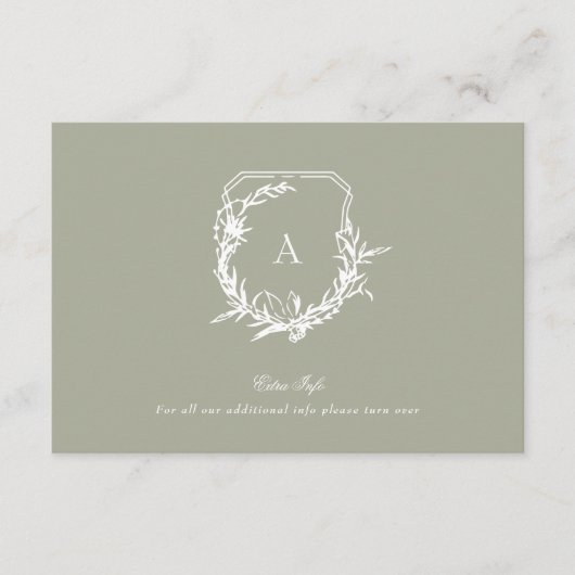 klassieke Sage Groen Wit  kuif details Informatiekaartje (Voorkant)