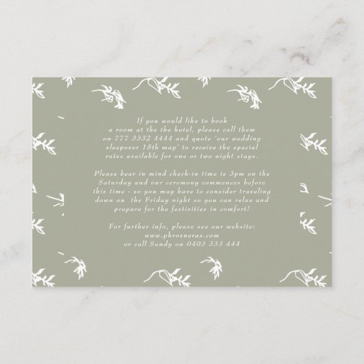 klassieke Sage Groen Wit  kuif details Informatiekaartje (Achterkant)