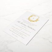 Klassieke Sage Groene Botanische Gouden Monogram K Folie Uitnodiging (Gedraaid)