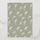 Klassieke Sage Groene Botanische Gouden Monogram K Folie Uitnodiging (Achterkant)