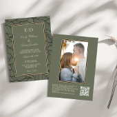 Klassieke Sage Groene Elegante Bloemen QR Foto Kaart