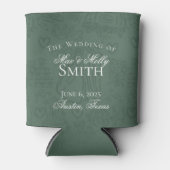 Klassieke Sage Groene Hand Getrokken Sketch Weddin Blikjeskoeler (Voorkant)