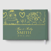 Klassieke Sage Groene Hand Getrokken Wedding Sketc Gastenboek (Achterkant)