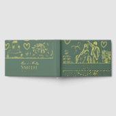 Klassieke Sage Groene Hand Getrokken Wedding Sketc Gastenboek (Volledig)