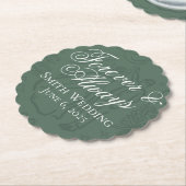 Klassieke Sage Groene Hand Getrokken Wedding Sketc Kartonnen Onderzetters (Gekanteld)