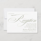 Klassieke Sage Groene Kalligrafie Bruiloft Recepti Kaart (Voorkant)