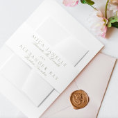 Klassieke Sage Groene Kalligrafie Formele Bruiloft Uitnodigingen Wikkel