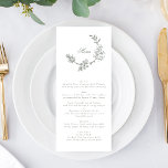 Klassieke Sage Groene Krans Bloemen Monogram Bruil Menu<br><div class="desc">Dit ontwerp maakt deel uit van een collectie. Neem contact met ons op als u extra kantoorbenodigdheden nodig hebt</div>