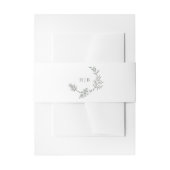 Klassieke Sage Groene Krans Monogram Bruiloft Uitnodigingen Wikkel (Voorkant Voorbeeld)