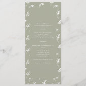 Klassieke Sage Groene Monogram Crest Bruiloft Programmakaart (Voorkant)