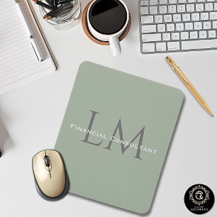 Klassieke Sage Groene Monogram Werkruimte Accent M Muismat