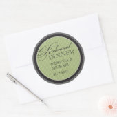 Klassieke Sage Pinstripe Rehearsal Dinner Sticker (Envelop)