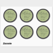 Klassieke Sage Pinstripe Rehearsal Dinner Sticker (Vel)