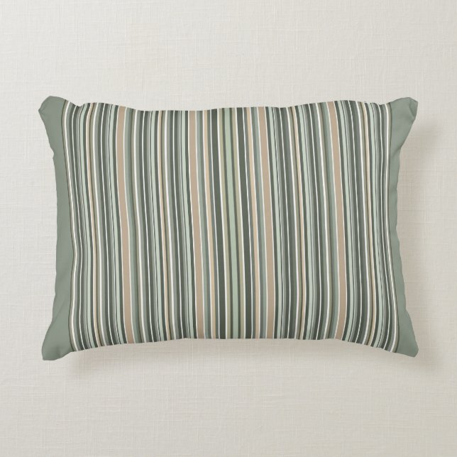 Klassieke Sage Stripes Accent Kussen (Voorkant)