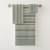Klassieke Sage Stripes Bad Handdoek (Insitu)