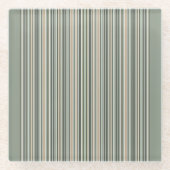 Klassieke Sage Stripes Glazen Onderzetter (Voorkant)