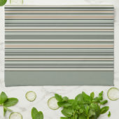 Klassieke Sage Stripes Theedoek (Gevouwen)