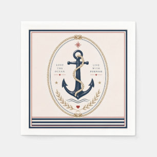 Klassieke Sailorcore maritieme papieren servetten