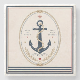 Klassieke Sailorcore zeevaart coaster Stenen Onderzetter