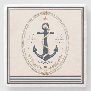 Klassieke Sailorcore zeevaart coaster Stenen Onderzetter