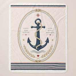 Klassieke Sailorcore Zeevaart Worpdeken Sherpa Deken