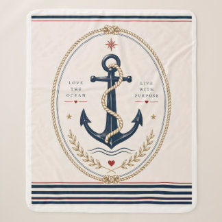Klassieke Sailorcore Zeevaart Worpdeken Sherpa Deken