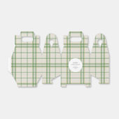 Klassieke saliegroene geruite kerst aangepaste koe bedankdoosjes (Uitgevouwen)