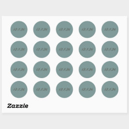 Klassieke saliegroene huwelijksenvelopzegels ronde sticker