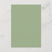 Klassieke saliegroene rand script bruiloft details informatiekaartje (Achterkant)