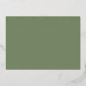 Klassieke saliegroene trouwfolie-uitnodiging folie uitnodiging (Achterkant)