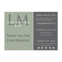 Klassieke Saliegroene Zakelijke Branding Bedankt