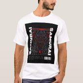 Klassieke Samurai: Black & White Warrior T-shirt (Voorkant)