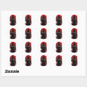 Klassieke Samurai Ronde Stickers (Vel)