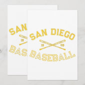 Klassieke San Diego California Baseball Retro Vi Kaart (Voorkant / Achterkant)