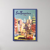 Klassieke San Francisco Kabeltram Reisposter Kunst Canvas Afdruk (Voorkant)
